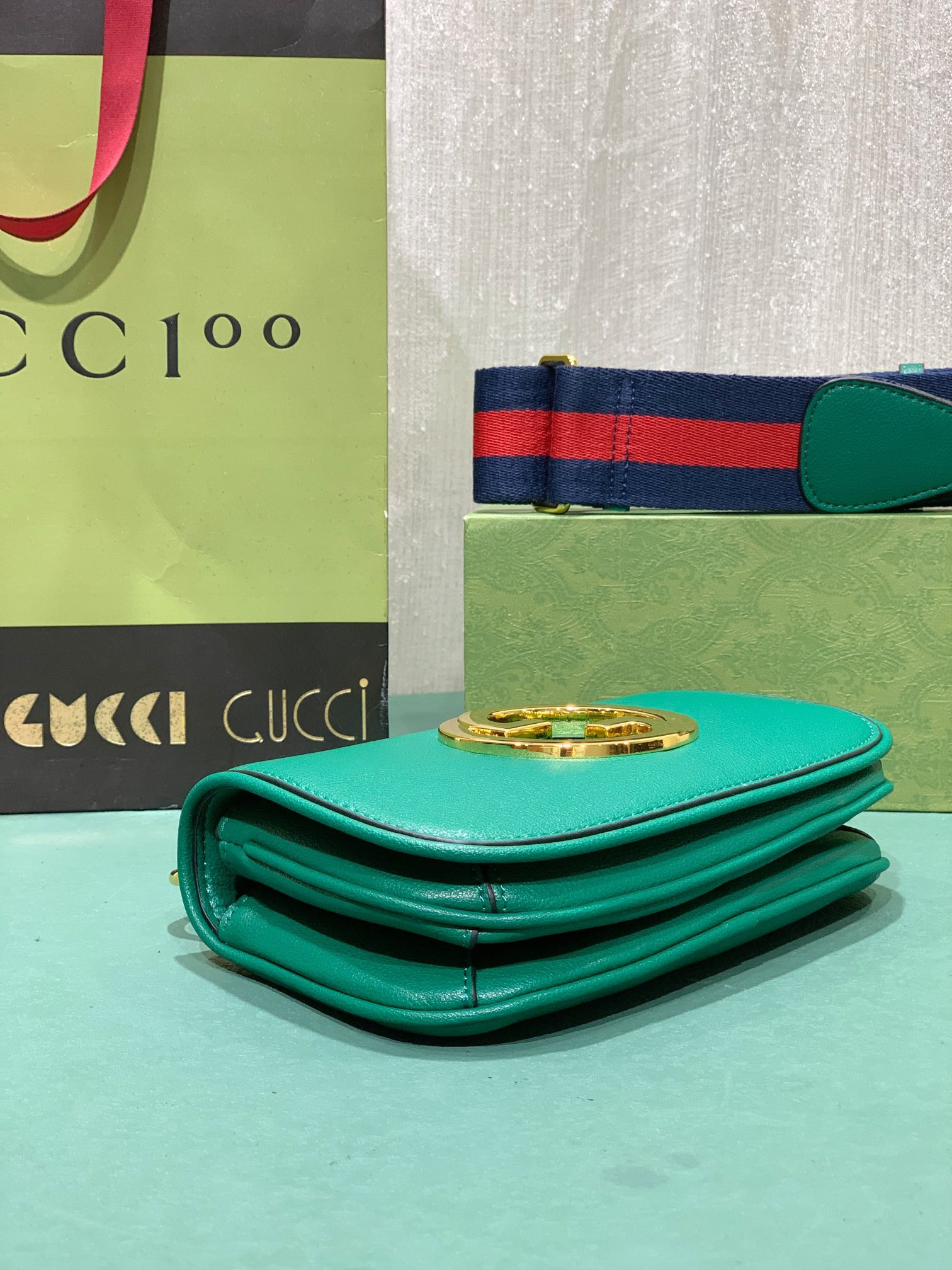 Gvc*1 BLONDIE MINI BAG GREEN 8.7"W x 5.1"H x 2.2"D