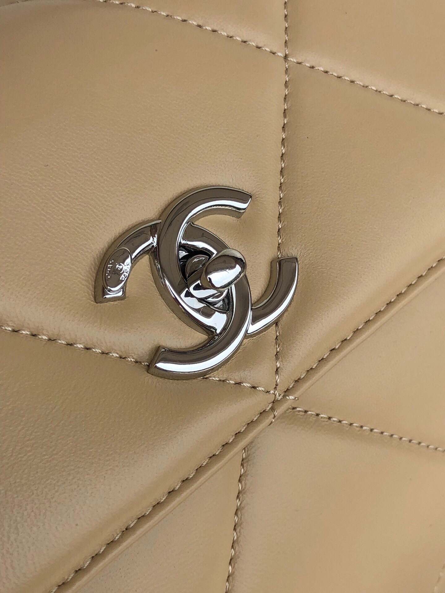 Ch**el FLAP BAG WITH TOP HANDLE 6.6 × 9.8 × 4.7 in