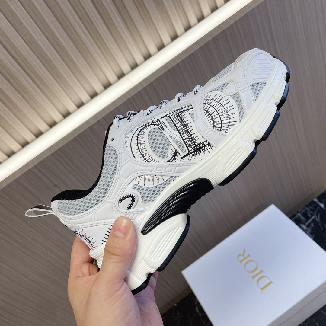 UA D10r Chrono Sneaker White and Black Mesh