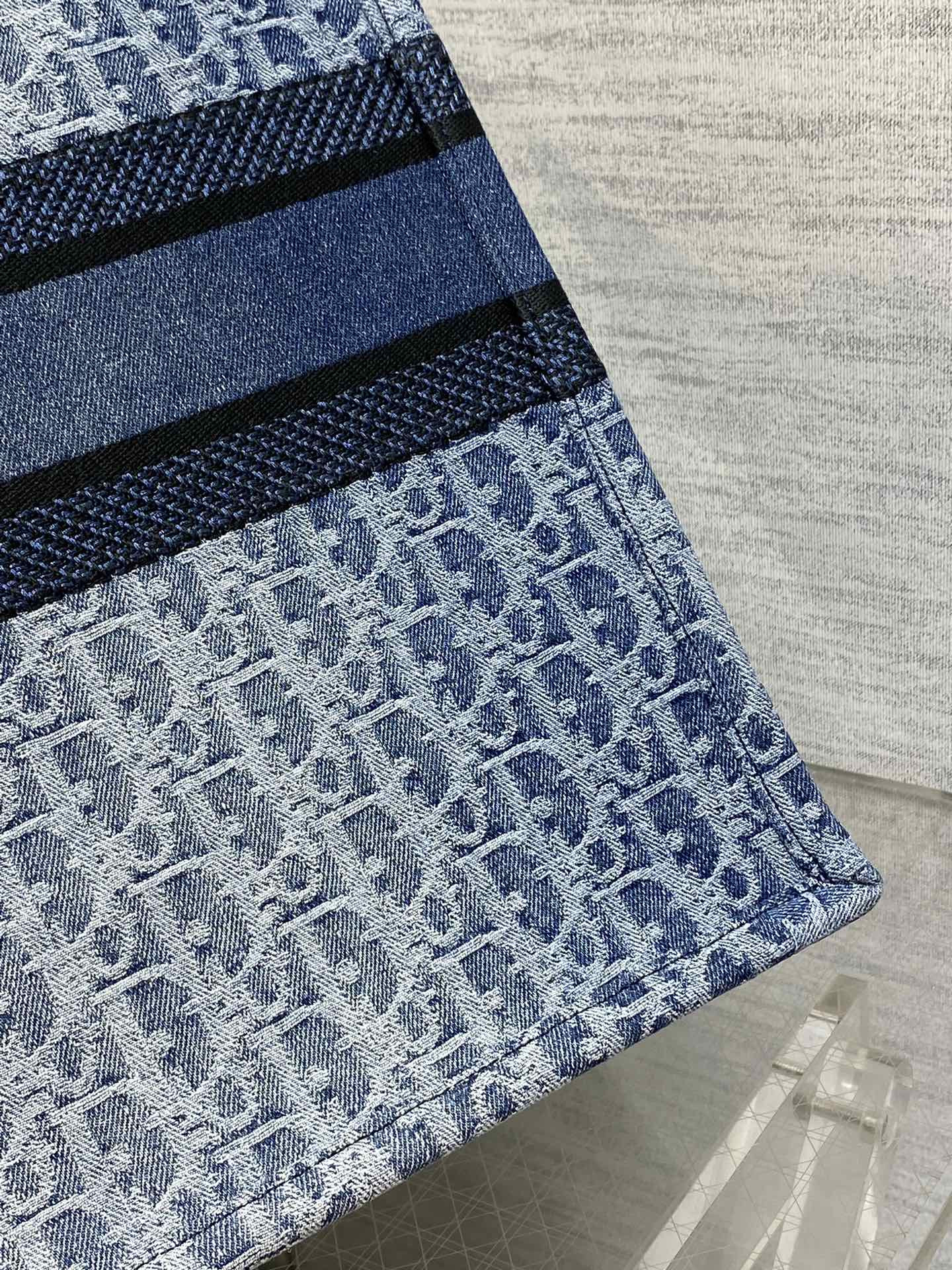 large d10r book tote blue De*1m d10r oblique jacquard  42 x 35 x 18.5 cm