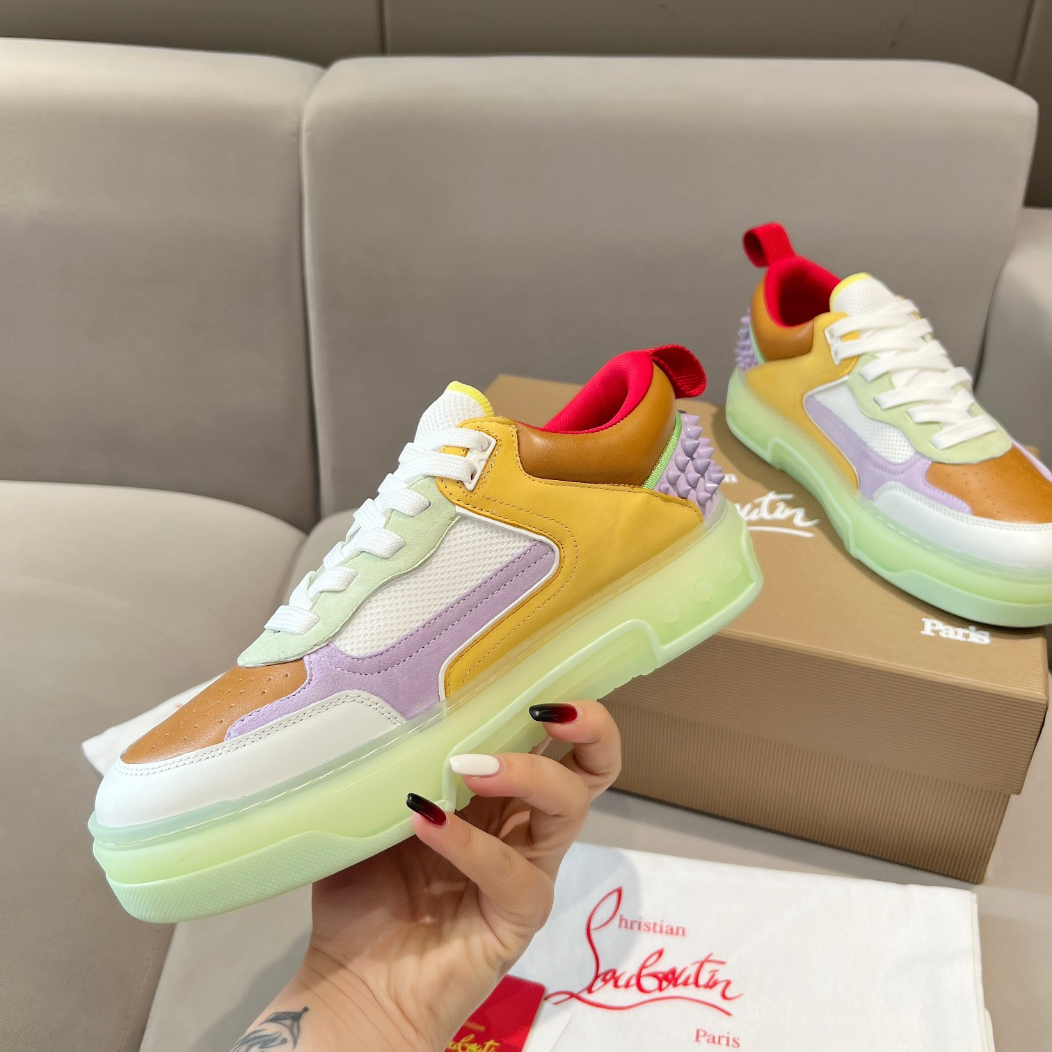 UA Chr1st1an Louboutin 2024 [New]ASTROLOUBI Unisex Thick-Soled Sneakers