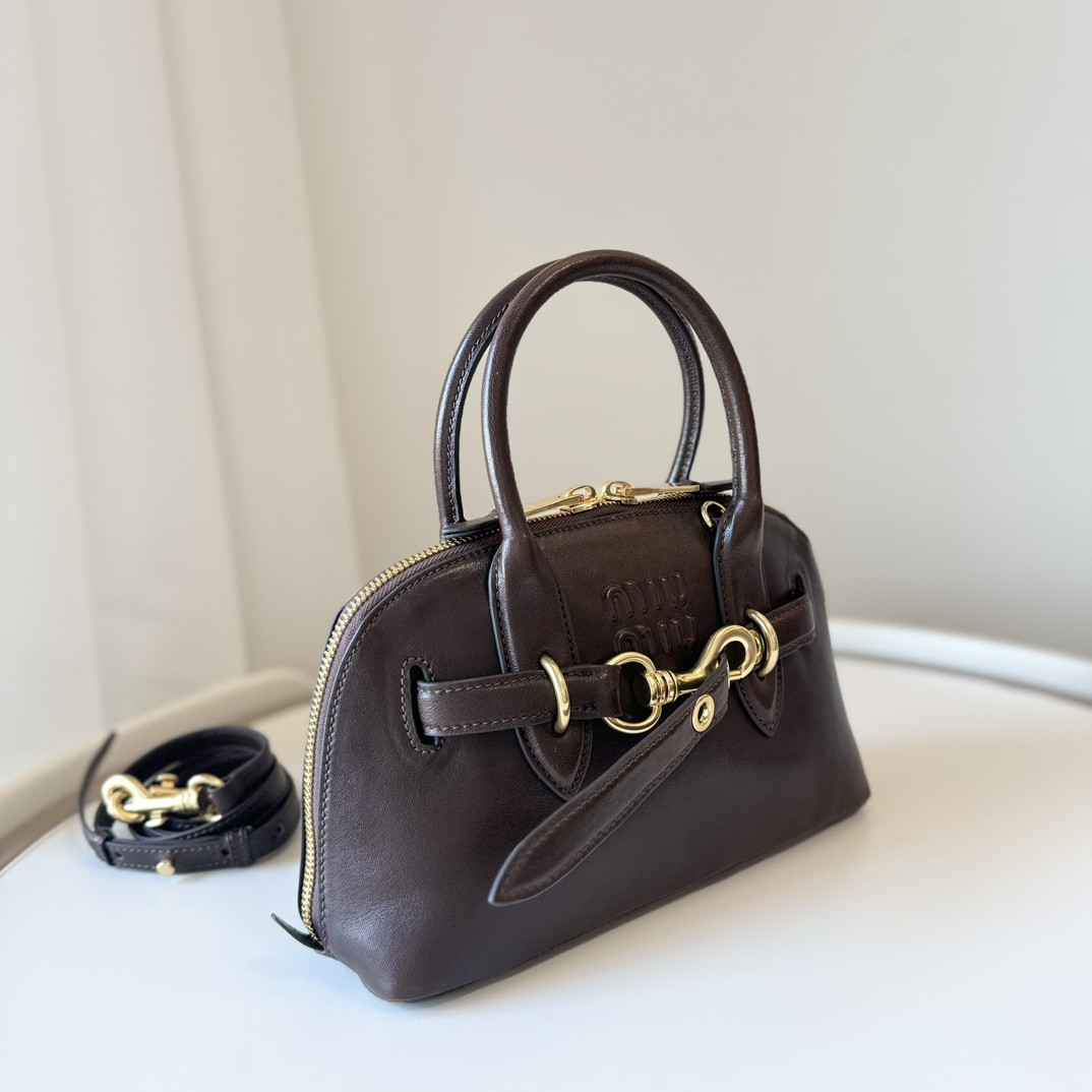 M1v M1v aventure nappa leather top-handle bag 16.5x28x10cm
