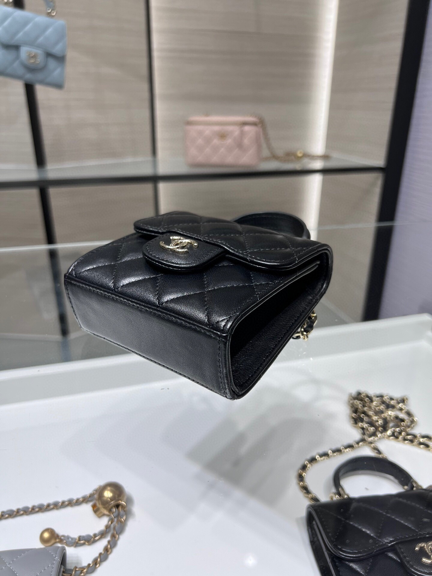 Ch**el Clutch shoulder flap bag AP2682 11x11x4cm