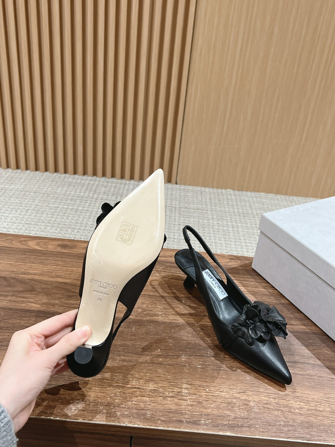 UA J1m*y Ch00 ROSALIA FLOWERS Slingbacks 4.5cm
