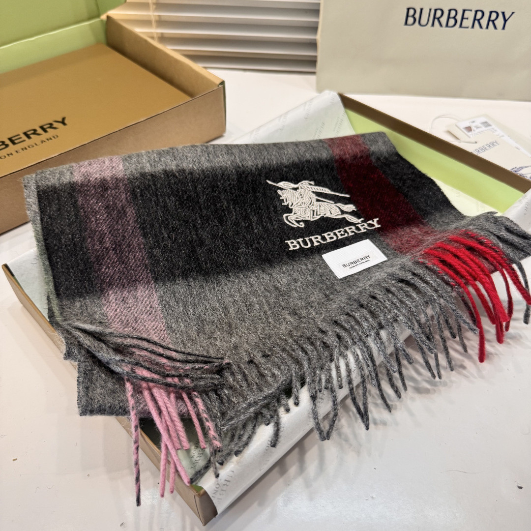 Bv*b*rry scarf 30x180cm 100% cashmere