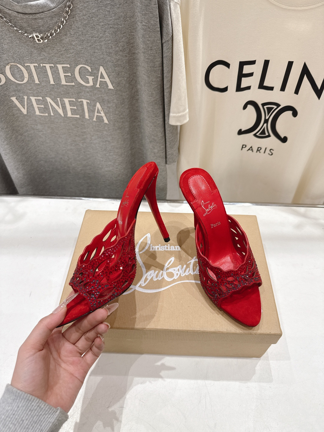 ua Chr1st1an louboutin lasera strass mule 10cm heel